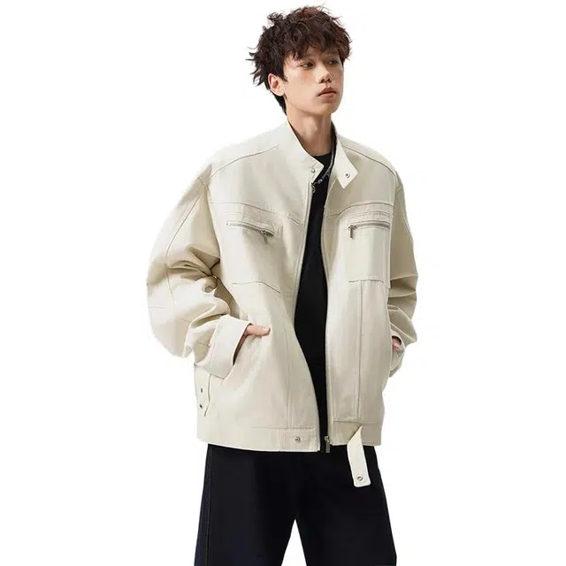 极限涡轮 水洗高级感美式复古立领工装夹克外套 男女同款