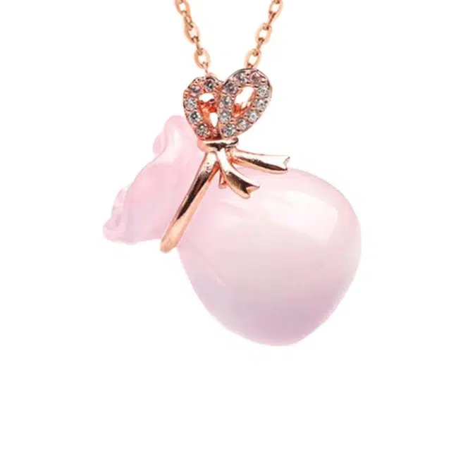 识恩 设计师款新中式表白甜蜜简约精致轻奢复古国风气质福气满满好运 玉髓 玉石项链 女款