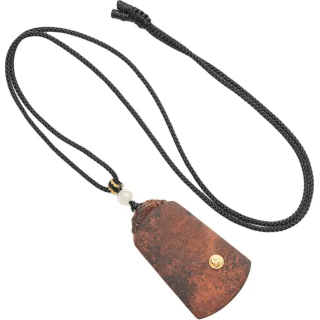 仙源 黄 金甲 平安无事牌 新中式国潮个性 吊坠锁骨链 #好运 节日生日送礼 礼盒装 降真香 项链 男女同款情侣款