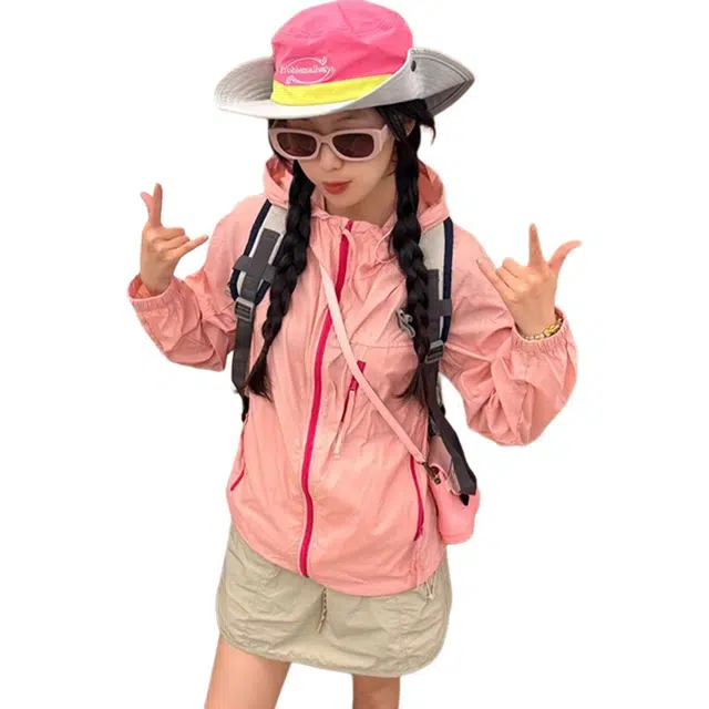 徐百货 多巴胺薄款速干透气百搭户外骑行防晒服 男女同款