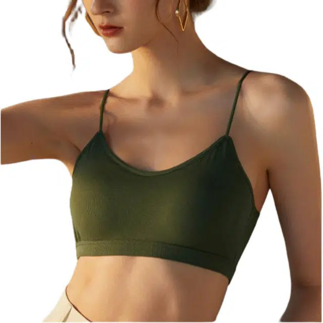 善己 纯色美背内衣休闲百搭一体棉露背本命年修身文胸背心 女款