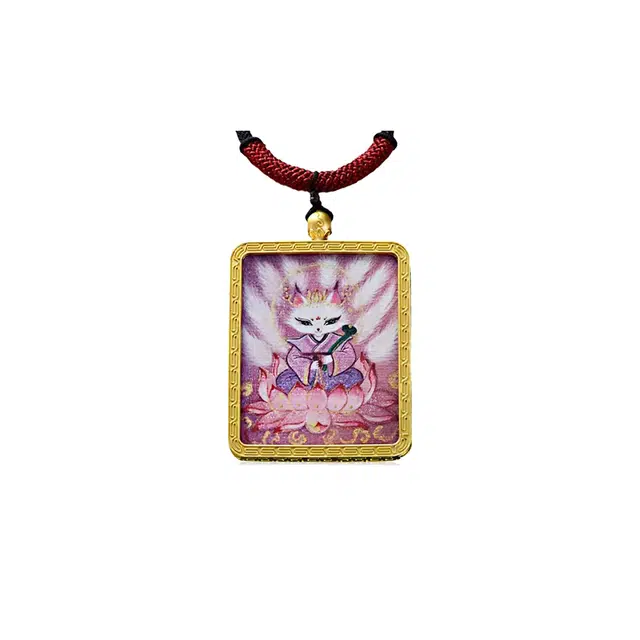 【金山银山全都有】 玉临门 单科好运-精准桃花 早日脱单 正缘桃花唐卡复古民族风#好运 合金 项链 男女同款情侣款