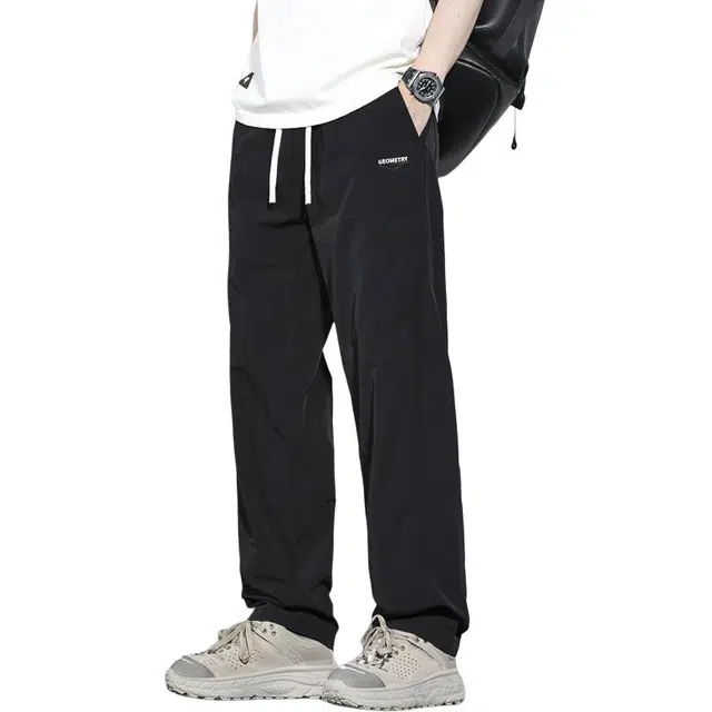 协协乐 高街风美式透气速干工装裤薄款百搭冰丝凉感潮流宽松直筒阔腿长裤休闲裤 男款