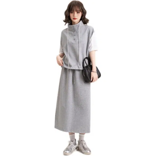 法文箱子 舒适时尚百搭短袖休闲套装 女款