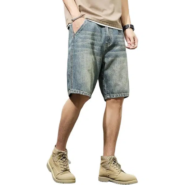 隐狼世家 美式潮牌夏季薄款外穿休闲夏天五分中裤牛仔短裤 男款