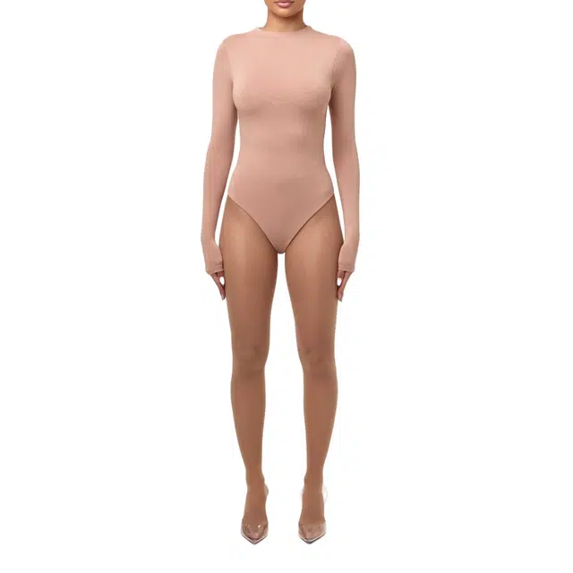 NAKED WARDROBE Sculpt Mock Neck Bodysuit NW