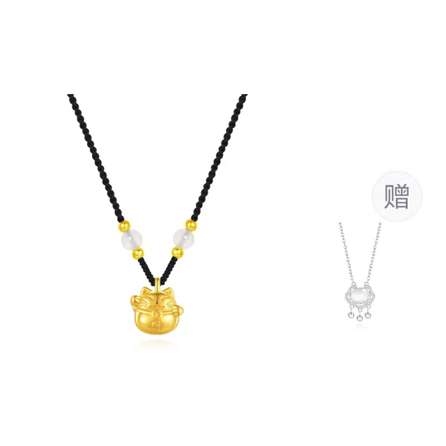 金师傅 猫咪吊坠 招财猫萌趣可爱创意新中式国潮气质甜美小众轻奢设计高级#好运 玉髓 项链 男女同款情侣款