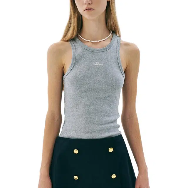 MARDI MERCREDI SS25 TANK RACER ESSENTIAL_GREY WHITE