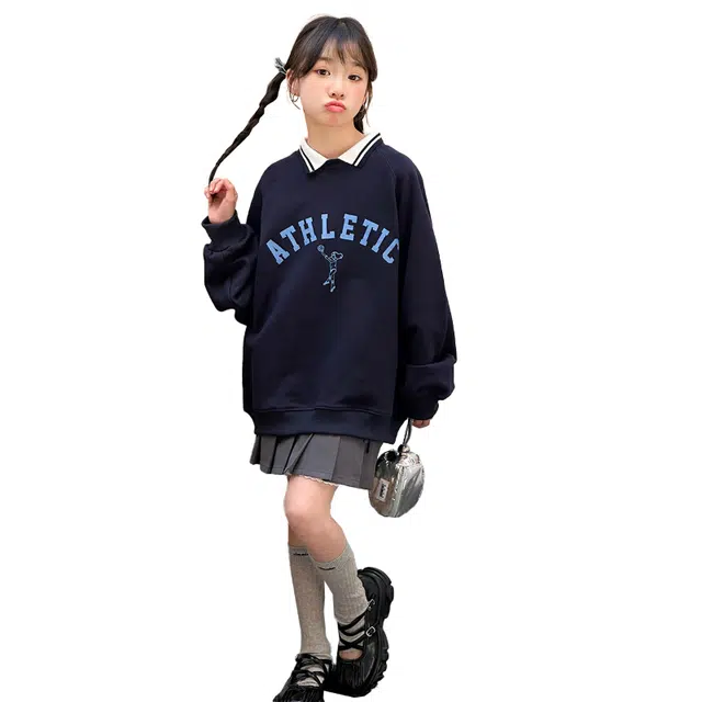 俞兆林卫衣 亲肤舒适百搭 藏青色 儿童款