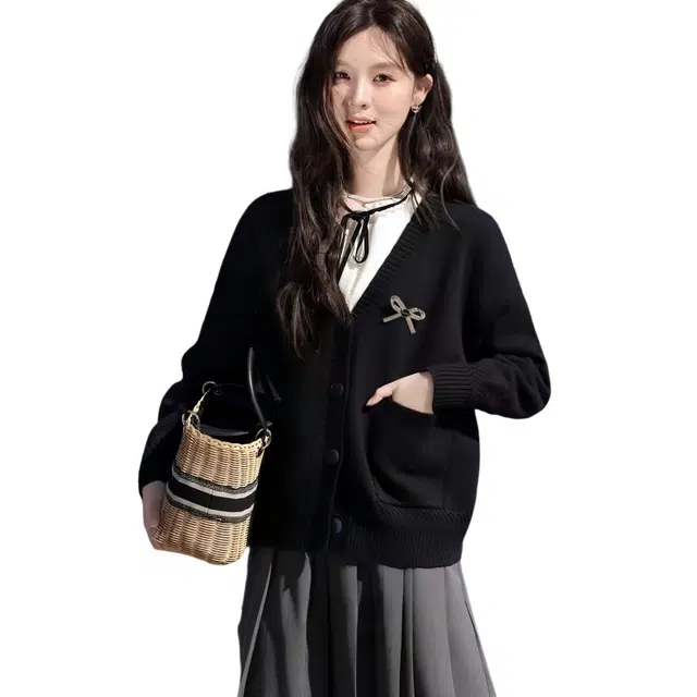 柏黛妃 温柔风宽松日系慵懒风长袖针织衫 女款