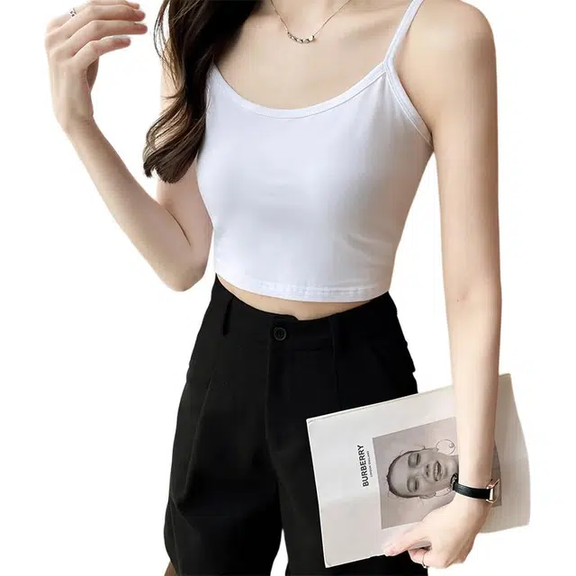 善己 休闲百搭纯色短款简约舒适吊带 女款