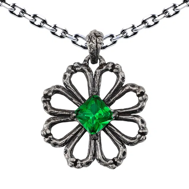 【高品质】 白木黑冰 八瓣花 新中式原创小众设计高级感时尚潮流 礼盒 银合金 水晶 项链 女款