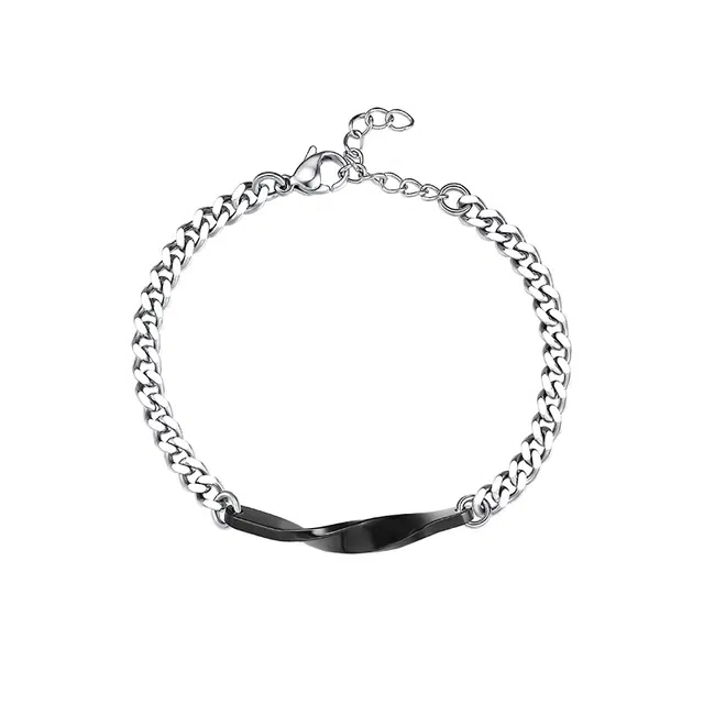 阿葱饰品 恋爱频率莫比乌斯国潮手饰 时尚经典精致轻奢简约小众高级感可调节饰品 钛钢 手链 男女同款情侣款