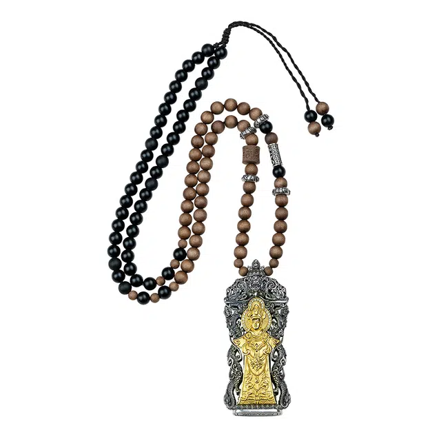 布达拉宫 两眼天珠吊坠原创民族风西藏设计六字真言 玛瑙 项链 男女同款情侣款