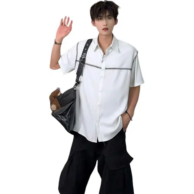 单爵 简约百搭日常设计感短袖衬衫 男女同款