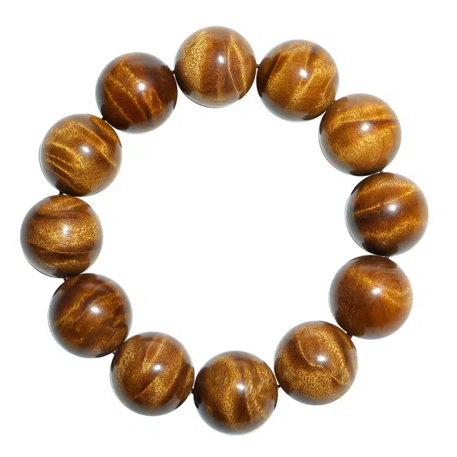 【八方来财】 月印百川 盘玩中式国潮设计文玩手把件 暴富发财有钱花水波纹财运亨通事业有成前程似锦手饰 楠木 木作手串 男女同款情侣款