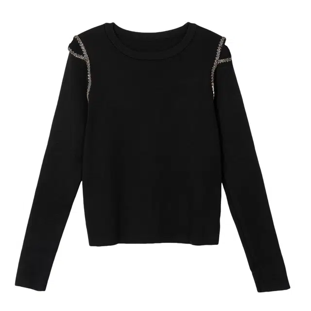 法文箱子 镂空慵懒简约长袖针织衫 女款