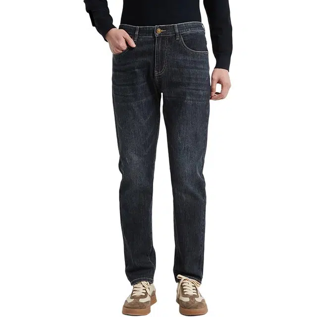 古鲨 水洗牛仔裤商务通勤百搭冰丝直筒长裤休闲裤 男款
