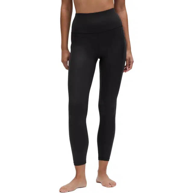 lululemon AlignNulu High-Rise Pant Shimmer 25" Luxe Shine Foil Print Black