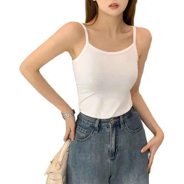 善己 纯色休闲百搭高级感薄款外穿吊带背心 女款