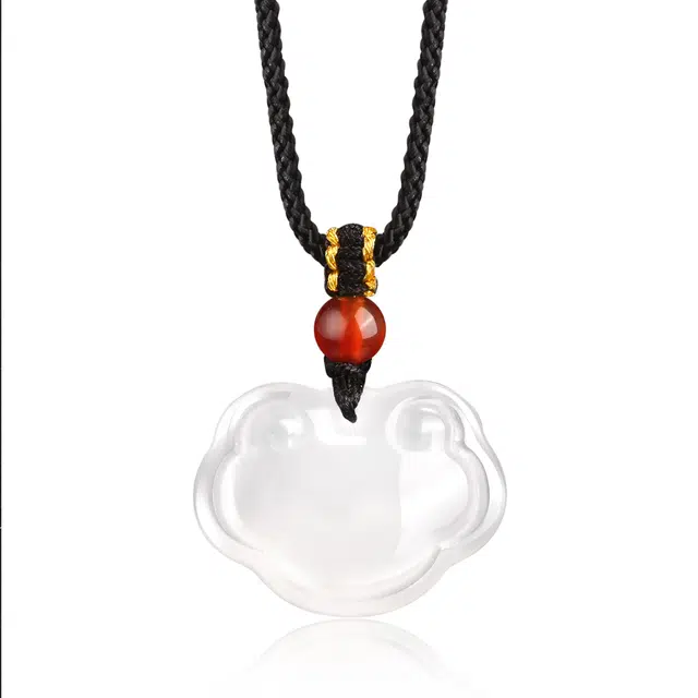 【柔美动人】 帝苏行 平安如意锁 新中式国潮 吉祥如意平安顺遂 简约小众设计 玉髓 玉石项链 女款