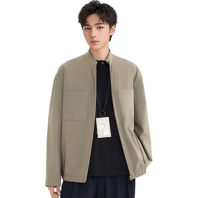 三福 夏季男士工装长袖立领标准夹克 男款