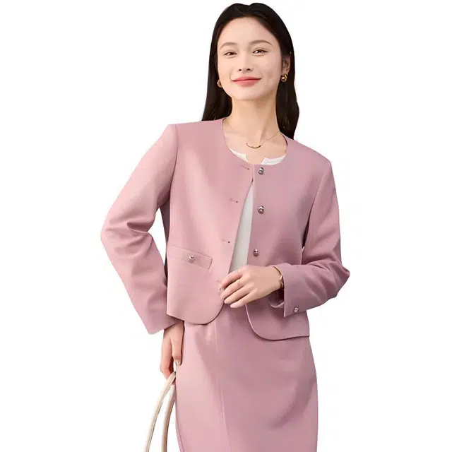 娅丽达 通勤圆领简约截短外套 女款