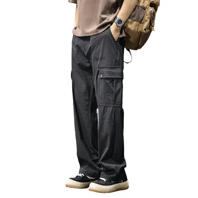 路杰邦 美式冰丝裤舒适透气机能户外日常通勤薄款宽松时尚百搭潮流防晒速干夏季休闲裤 男款