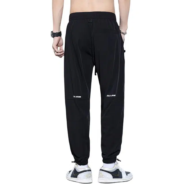 协协乐 冰丝夏季薄款凉感透气宽松束脚哈伦运动速干美式潮牌百搭九分工装裤子休闲裤 男款