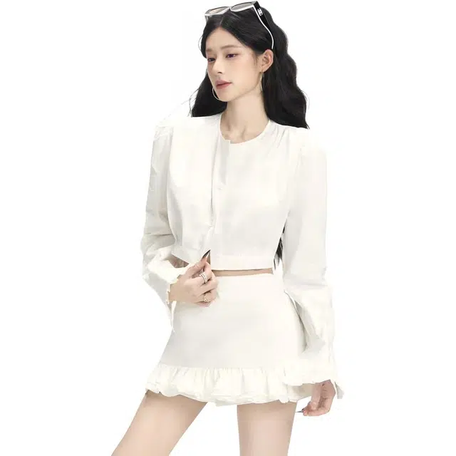 缪斯的诱惑 法式衬衫裙子女夏季巨好看包臀短裙半身裙裙装套装 女款