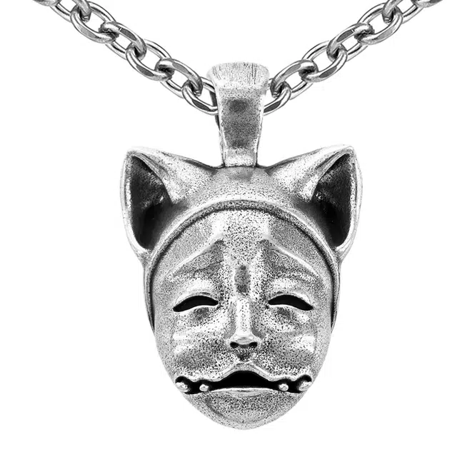 【免费刻字】 白木黑冰 马戏团猫 新中式原创设计高级感时尚潮流 银合金 项链 男款 礼盒