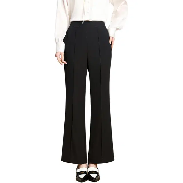 粉红玛琍 纯色宽松阔腿休闲裤 女款