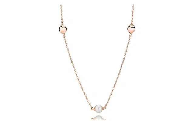 Pandora Modern Pearl Long Necklace Rose Gold