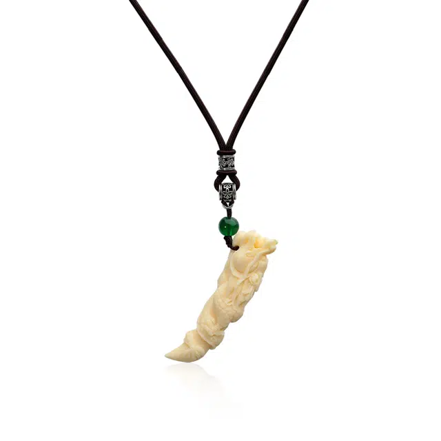 彗时 立体雕刻龙牙新中式吊坠 国潮风文玩小众创意设计高级感轻奢夕七送礼盒物男朋友 象牙果 项链 男女同款情侣款