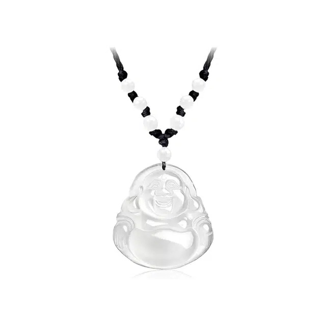 重庆金店 弥勒佛吊坠 复古民族风国潮新中式精致大肚佛 吊坠锁骨链 玉髓 玉石项链 男女同款情侣款