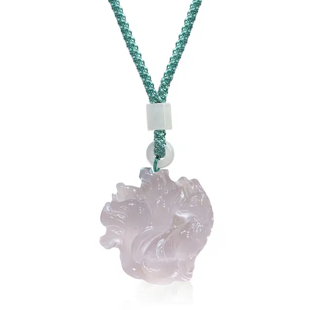 彗时 古风复古转运青丘九尾狐吊坠 新中式国风招桃花小众高级感设计百搭 古法手工编绳送礼盒物 水晶 玉石项链 女款