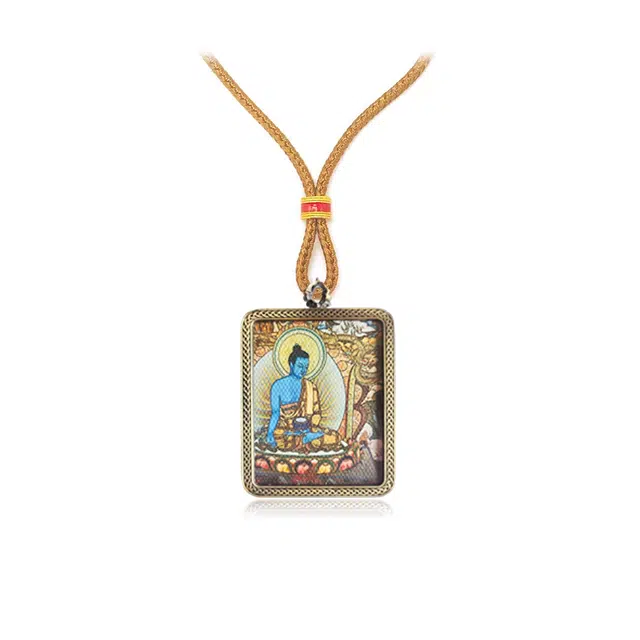 【财源滚滚都有路】 玉临门 单科好运-精准桃花 早日脱单电 正缘桃花唐卡复古民族风手工绳#好运 合金 项链 男女同款情侣款