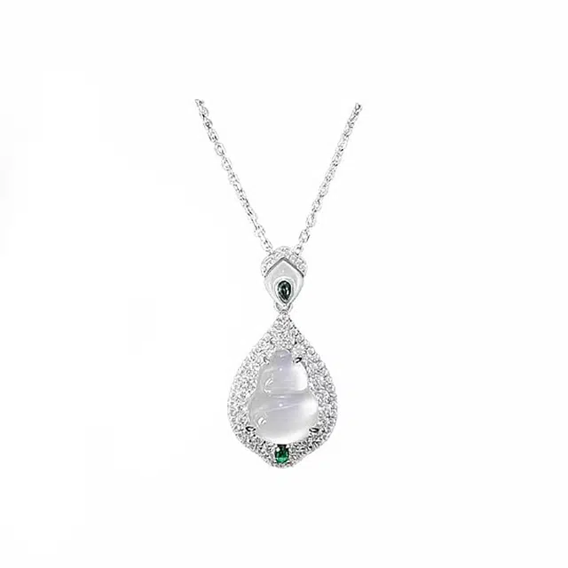 龙弗 【福禄招财】转运纳福福禄五行暴美暴富早晚发财清冷氛围感气质女神复古经典气质满分 玉髓 轻奢高级感锁骨链时尚百搭项链 女款