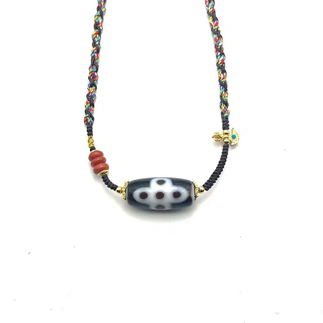 玉临门 国潮复古护身转运天珠 玛瑙 玉石项链 男女同款情侣款