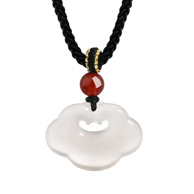 金大福 祥云平安锁 新中式国潮马达加斯加料 吉祥如意平安顺遂 简约小众轻奢时尚通勤百搭高级感好运 玉髓 项链 男女同款情侣款