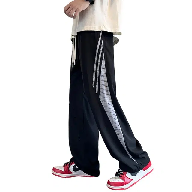 顶峰保罗 无性别主义网眼速干裤薄款凉感亲肤透气宽松直筒卫裤阔腿运动时尚百搭系带高级感休闲裤 男女同款