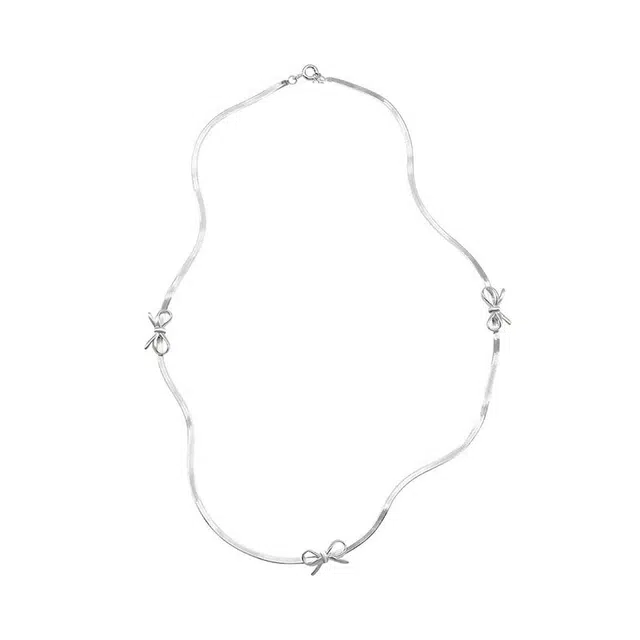 心草 蝴蝶结  璀璨闪耀  学院休闲日常轻奢小众 性感甜酷  高级感温柔气质唯美风 可自由调节 合金 项链 女款