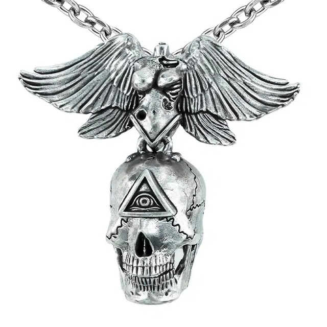 【免费刻字】 白木黑冰 银翼骸影之眼 原创设计高级感时尚新中式 银合金 项链 男款 礼盒