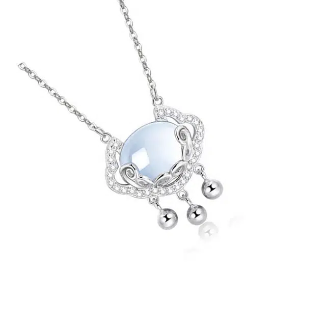 骊碧 轻奢摩天轮平安锁百搭不易掉色高档浪漫有意义 仪式感 玉髓 项链 女款