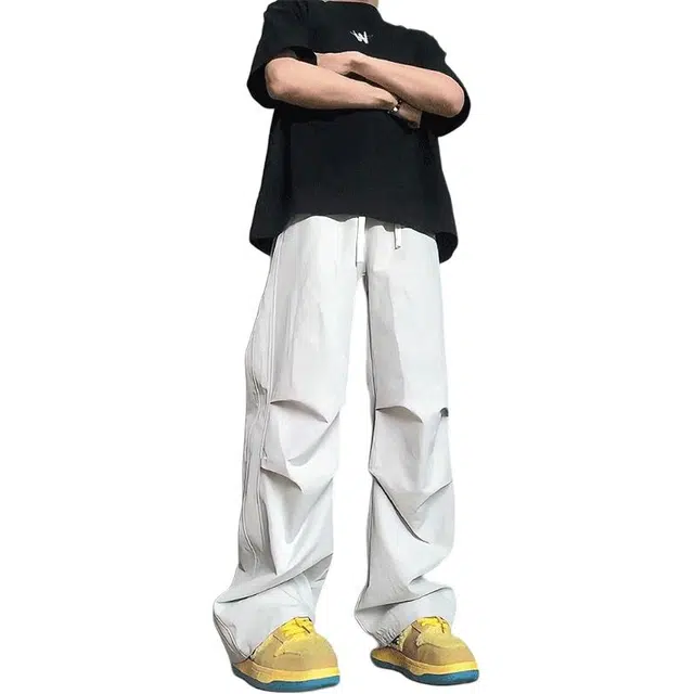 黑马漫画 速干伞兵薄款凉感褶皱裤子美式软壳夏季休闲裤 男女同款