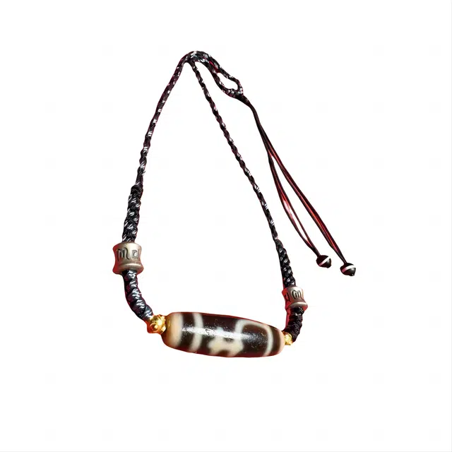 玉临门 新中式民族风高油包浆宝瓶天珠配饰银六字真经蜻蜓眼 玛瑙 项链 男女同款情侣款 送 男 女朋友 七 夕礼 物 礼盒包装