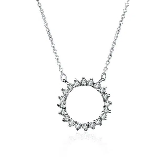 前方大荒野 太阳花 璀璨闪亮轻奢高级感时尚小众设计日常通勤休闲百搭精致气质 锆石 项链 女款