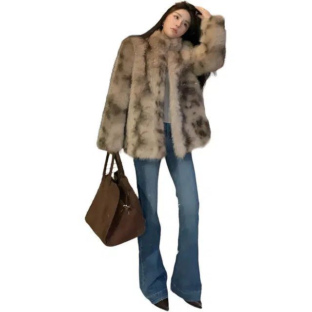 思蓓儿 冬季韩版千金气质时髦中长款外套女皮草 女款