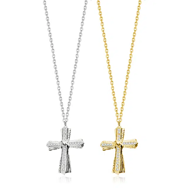 饰伴 十字架闪耀 高级设计感 轻奢国潮复古简约小众冷淡风 锆石 项链 女款 #  礼盒