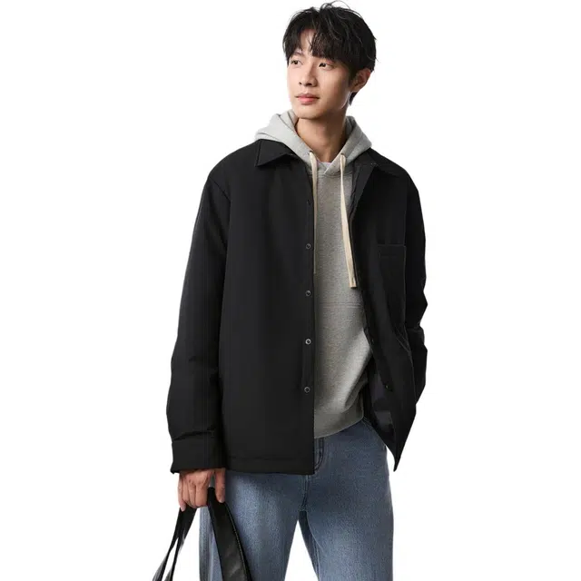 棉先生 保暖休闲时尚都市简约纯色羽绒服 男款